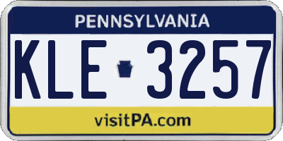 PA license plate KLE3257