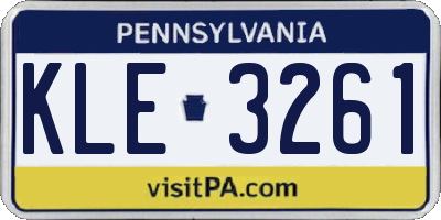 PA license plate KLE3261