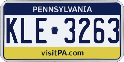 PA license plate KLE3263