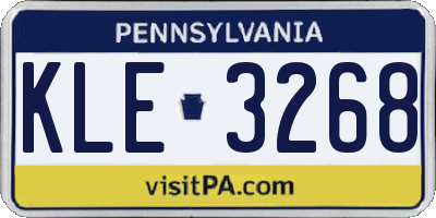 PA license plate KLE3268