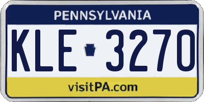 PA license plate KLE3270