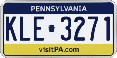 PA license plate KLE3271