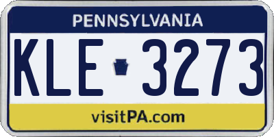 PA license plate KLE3273
