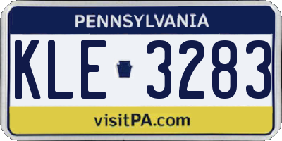 PA license plate KLE3283