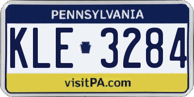 PA license plate KLE3284
