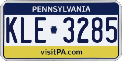 PA license plate KLE3285