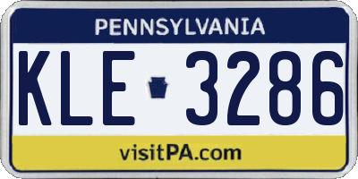 PA license plate KLE3286