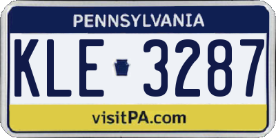 PA license plate KLE3287