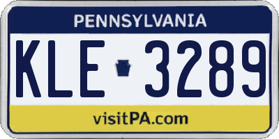 PA license plate KLE3289