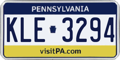 PA license plate KLE3294