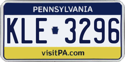 PA license plate KLE3296