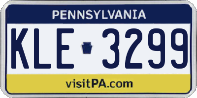 PA license plate KLE3299