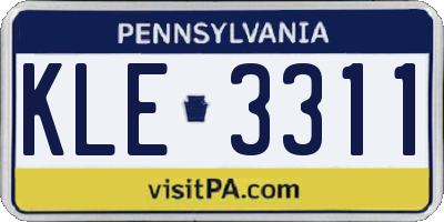 PA license plate KLE3311
