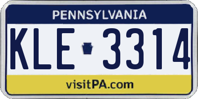 PA license plate KLE3314