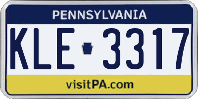 PA license plate KLE3317