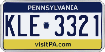 PA license plate KLE3321