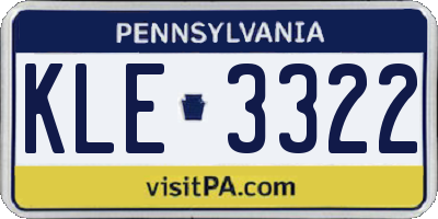 PA license plate KLE3322