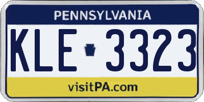 PA license plate KLE3323
