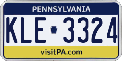 PA license plate KLE3324
