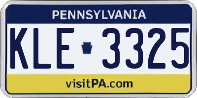PA license plate KLE3325