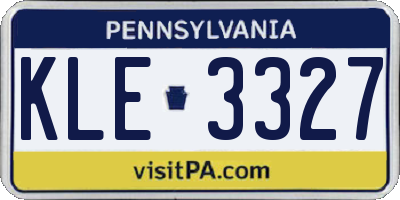PA license plate KLE3327