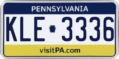 PA license plate KLE3336