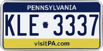 PA license plate KLE3337