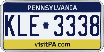 PA license plate KLE3338