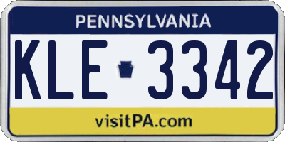 PA license plate KLE3342