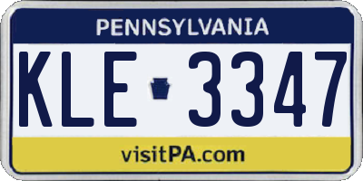 PA license plate KLE3347