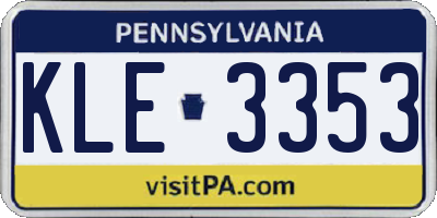 PA license plate KLE3353