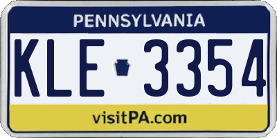 PA license plate KLE3354