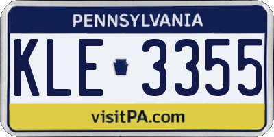 PA license plate KLE3355