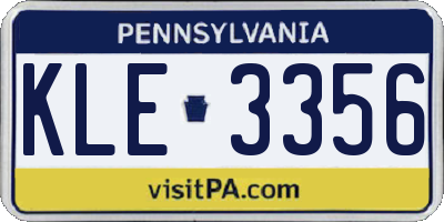 PA license plate KLE3356