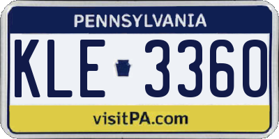 PA license plate KLE3360