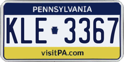 PA license plate KLE3367
