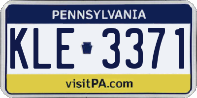 PA license plate KLE3371