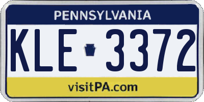 PA license plate KLE3372