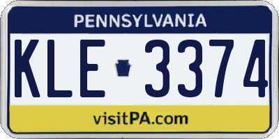 PA license plate KLE3374