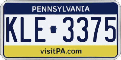 PA license plate KLE3375