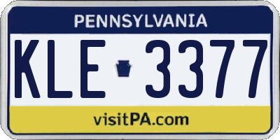 PA license plate KLE3377