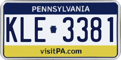 PA license plate KLE3381