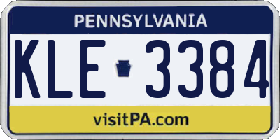 PA license plate KLE3384
