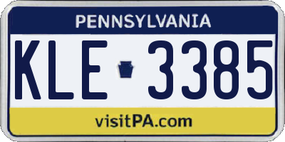 PA license plate KLE3385