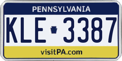 PA license plate KLE3387