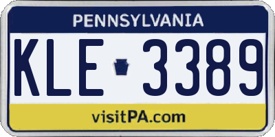 PA license plate KLE3389