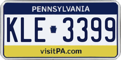 PA license plate KLE3399