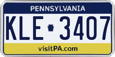 PA license plate KLE3407