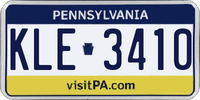 PA license plate KLE3410