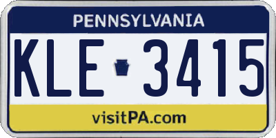 PA license plate KLE3415